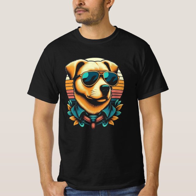 Golden Glow – Retro Pup Edition T-Shirt (Front)