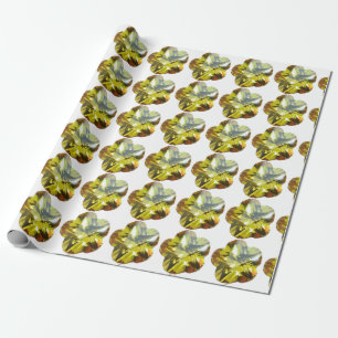 Golden Glow – Yellow Gemstone Flower Design Wrapping Paper