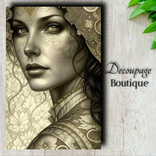Golden Goddess Art Decoupage Tissue Paper