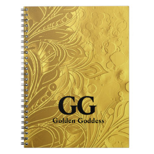 Golden Goddess Celebrate Happy 50th Birthday Party Spiral Notebook