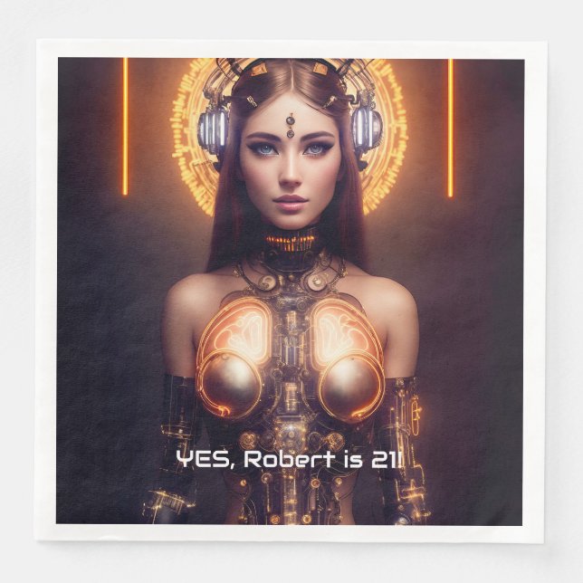 Golden Goddess Cyborg Napkin (Front)