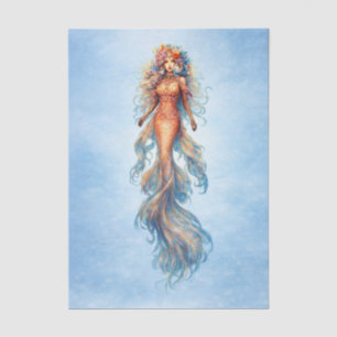 Golden Goddess Floral Mermaid of the Sea Full Body Tissue Paper