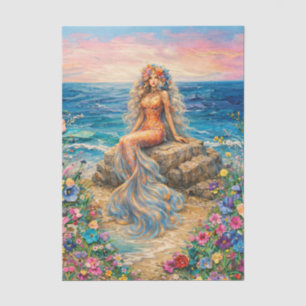 Golden Goddess Floral Mermaid of the Sea Full Body Tissue Paper
