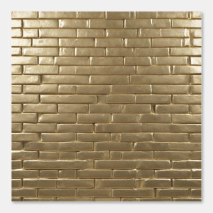 Golden Gold Bricks Patterns Elegant Minimalist Wallpaper
