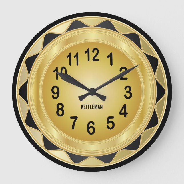 Golden Gold Design Large Clock (Front)
