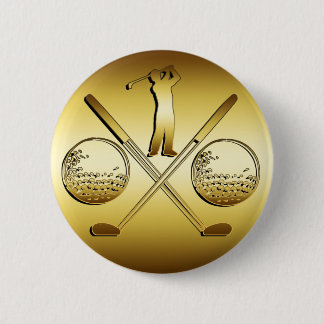 GOLDEN GOLF 6 CM ROUND BADGE