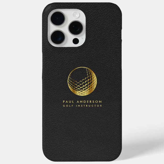 Golden Golf Ball Logo Elegant Golfer Monogram Case-Mate iPhone Case (Back)