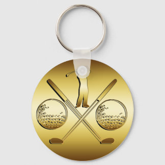 GOLDEN GOLF KEY RING