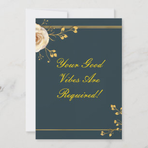 Golden Good Vibes Floral Motifs Invitation