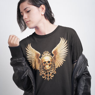 Golden Gothic Skull Sigil of Ascension T-Shirt