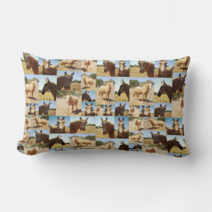 **"Golden Grace: A Palomino Photo Collage"** Lumbar Cushion