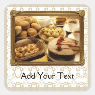 Golden Grace Desserts Square Sticker