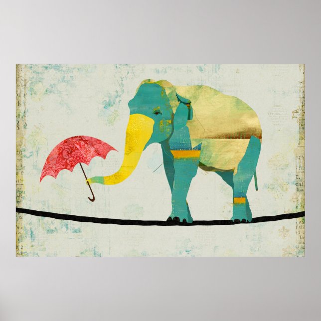 Golden Graceful Elephant  Art Poster (Front)