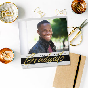 Golden Graduate Multi Photo Tri-Fold Announcement