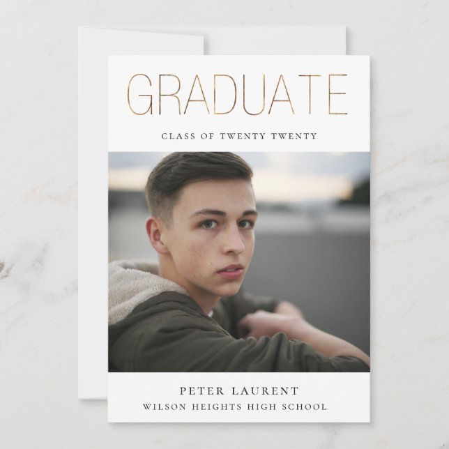 Golden GRADUATE Photo Announcement (Front)