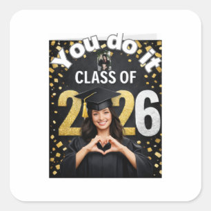 Golden Graduation Celebration Card – Congratulatio Square Sticker
