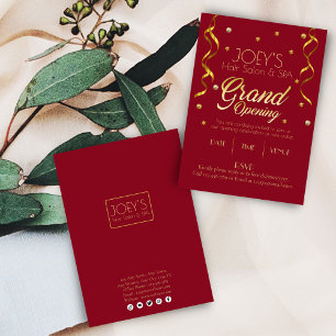 Golden Grand Opening Business RSVP Invitation Card