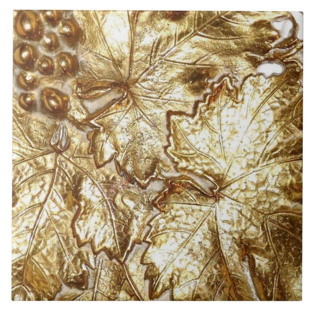 GOLDEN GRAPE LEAVES TILE (Front)