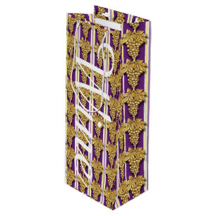 Golden Grapes Pattern Wine Gift Bag