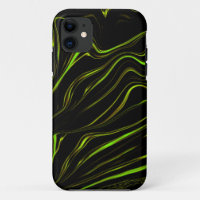Golden grass or wavy green long strokes on black