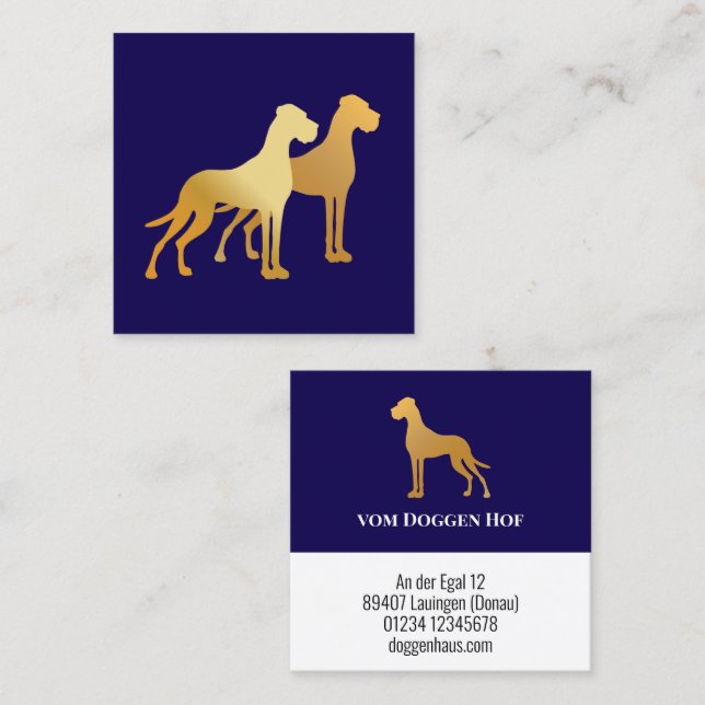 Golden Great Dane Fancy Business Cards (Front/Back)
