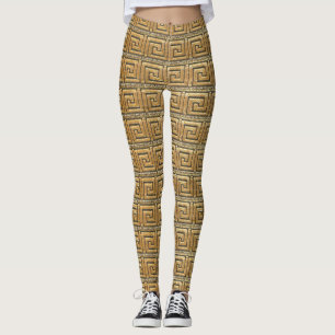 Golden Greek Key Leggings