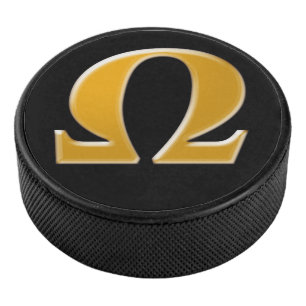 Golden Greek Omega - Symbol of Resistance Hockey Puck