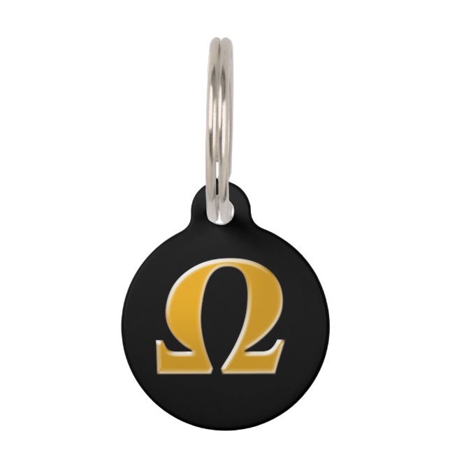 Golden Greek Omega - Symbol of Resistance Pet Tag (Front)