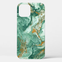 Golden-green acrylic: marble texture art.