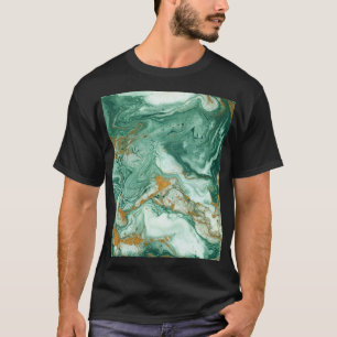 Golden-green acrylic: marble texture art. T-Shirt