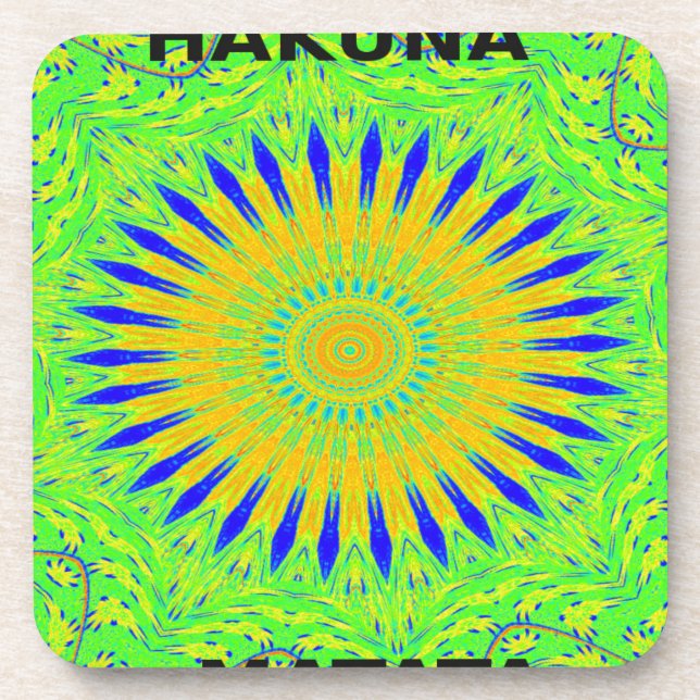 Golden Green African Traditional Fabric Colors Coaster (Front)