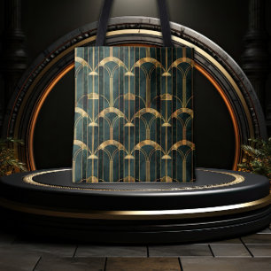 Golden & Green Gatsby Glamour Tote Bag