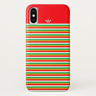 Golden Green Red White Striped Case-Mate iPhone Case