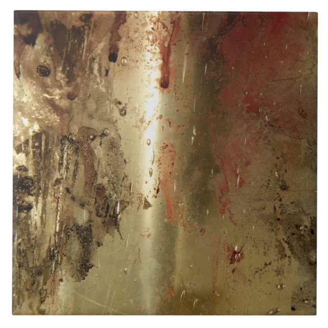 Golden grunge Ceramic Tile (Front)