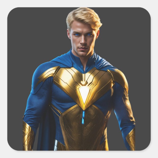 "Golden Guardian: Square Sticker (Front)