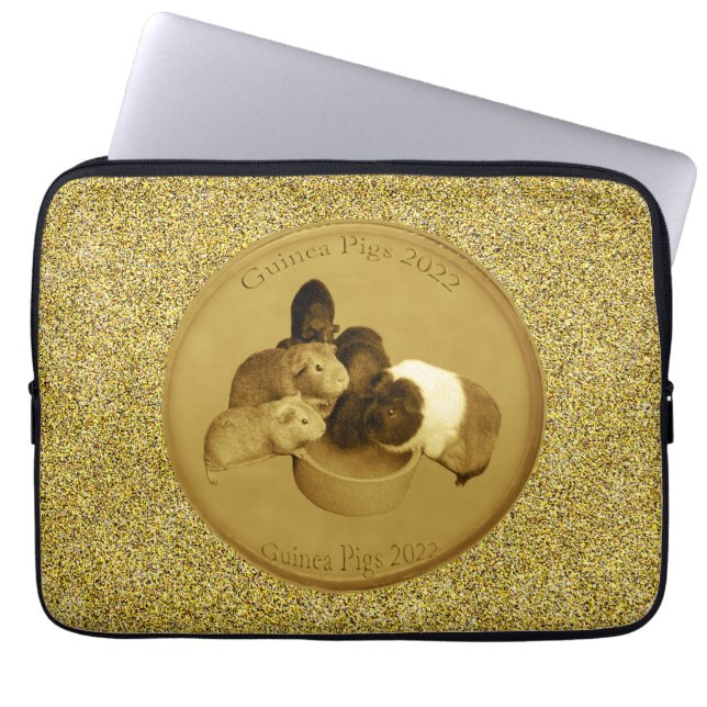 Golden Guinea Pig 2022 Coin, Laptop Sleeve (Front)