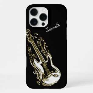 Golden Guitar Plays Timeless Rhythm iPhone 16 Pro Max Case