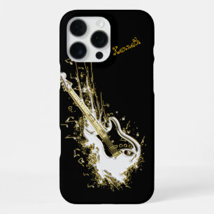 Golden Guitar Sparks Musical Magic iPhone 16 Pro Max Case