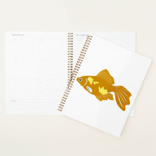Golden Guppy Fish Cute Tropical Aquarium Fish Planner
