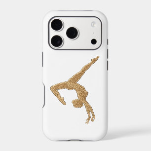 Golden Gymnast Backbend Silhouette White iPhone Ca