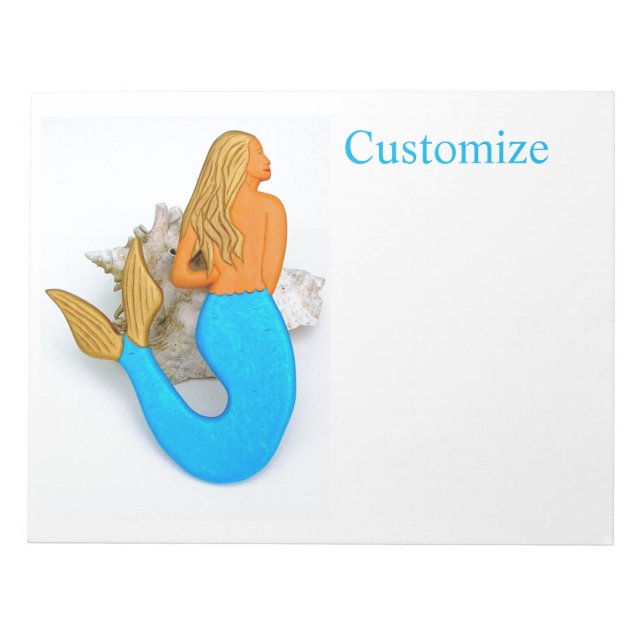 golden hair mermaid notepad (Front)