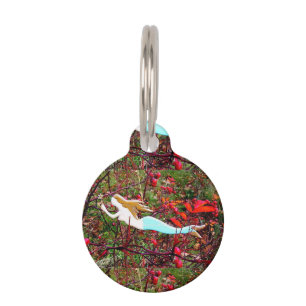 golden hair mermaid pet tag
