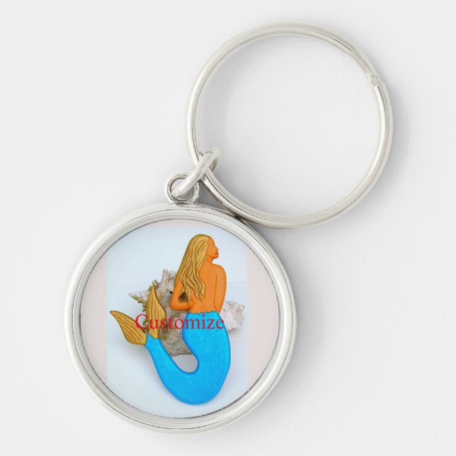 Golden hair mermaid Thunder_Cove Key Ring (Front)