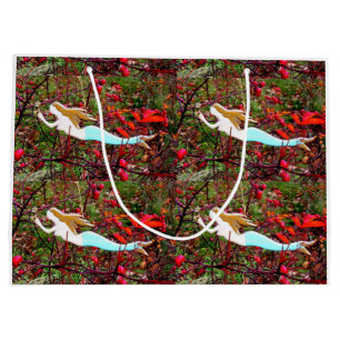 golden hair mermaids large gift bag