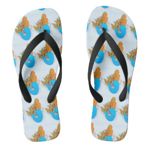 golden-haired blue-tailed mermaids jandals