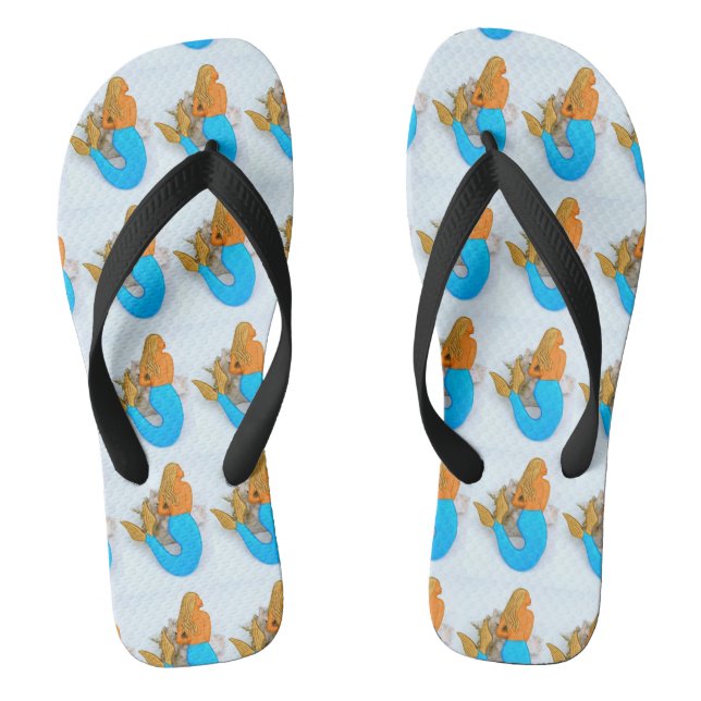 golden-haired  blue-tailed mermaids jandals (Footbed)