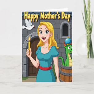 Golden Haired Moms Day Card