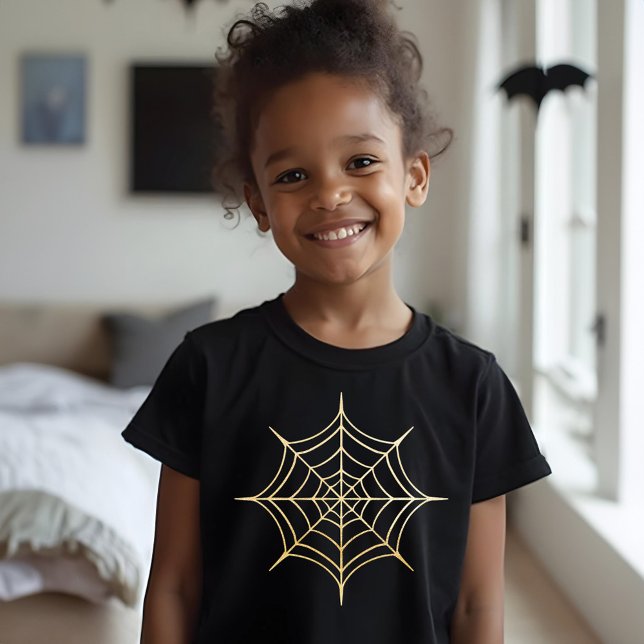 Golden Halloween Spiderweb Design & Back Monogram Tri-Blend Shirt (Golden Halloween Spiderweb Design & Back Monogram Tri-Blend Shirt)
