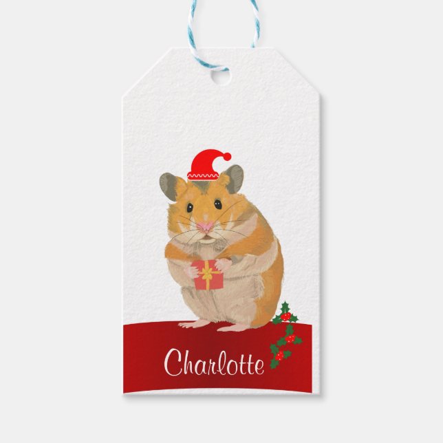  Golden Hamster Christmas   Gift Tags (Front)