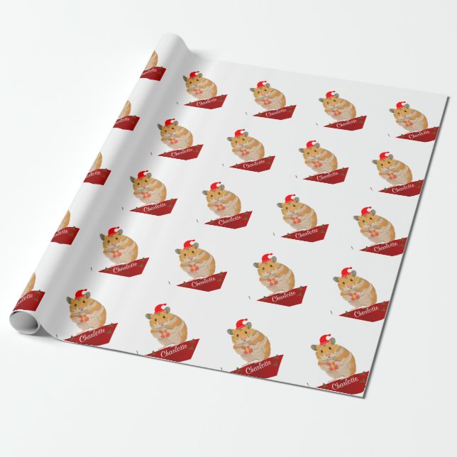  Golden Hamster Christmas   Wrapping Paper (Unrolled)
